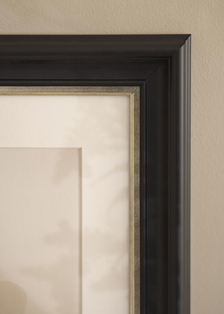 Ramverkstad Rahmen Mora Premium Schwarz-Silber - Größe nach Wunsch