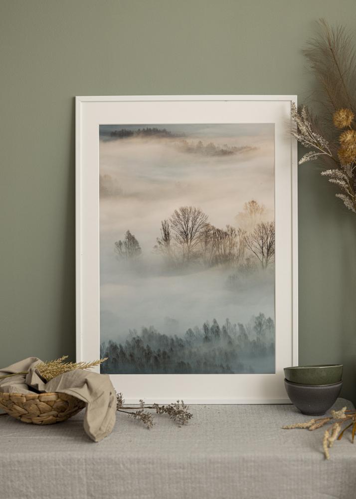 Ram med passepartou Rahmen Kaspar Weiß 50x70 cm - Passepartout Weiß 16x24 inches