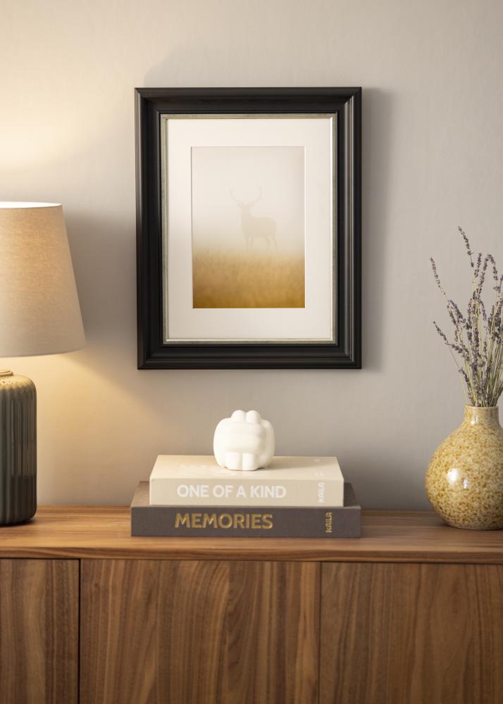 Ramverkstad Rahmen Mora Premium Schwarz-Silber - Größe nach Wunsch