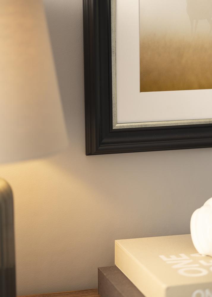 Ramverkstad Rahmen Mora Premium Schwarz-Silber - Größe nach Wunsch