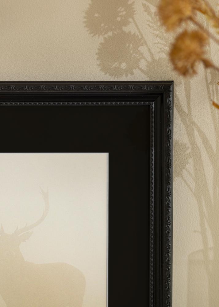 Ram med passepartou Rahmen Abisko Schwarz 60x90 cm - Passepartout Schwarz 40x70 cm