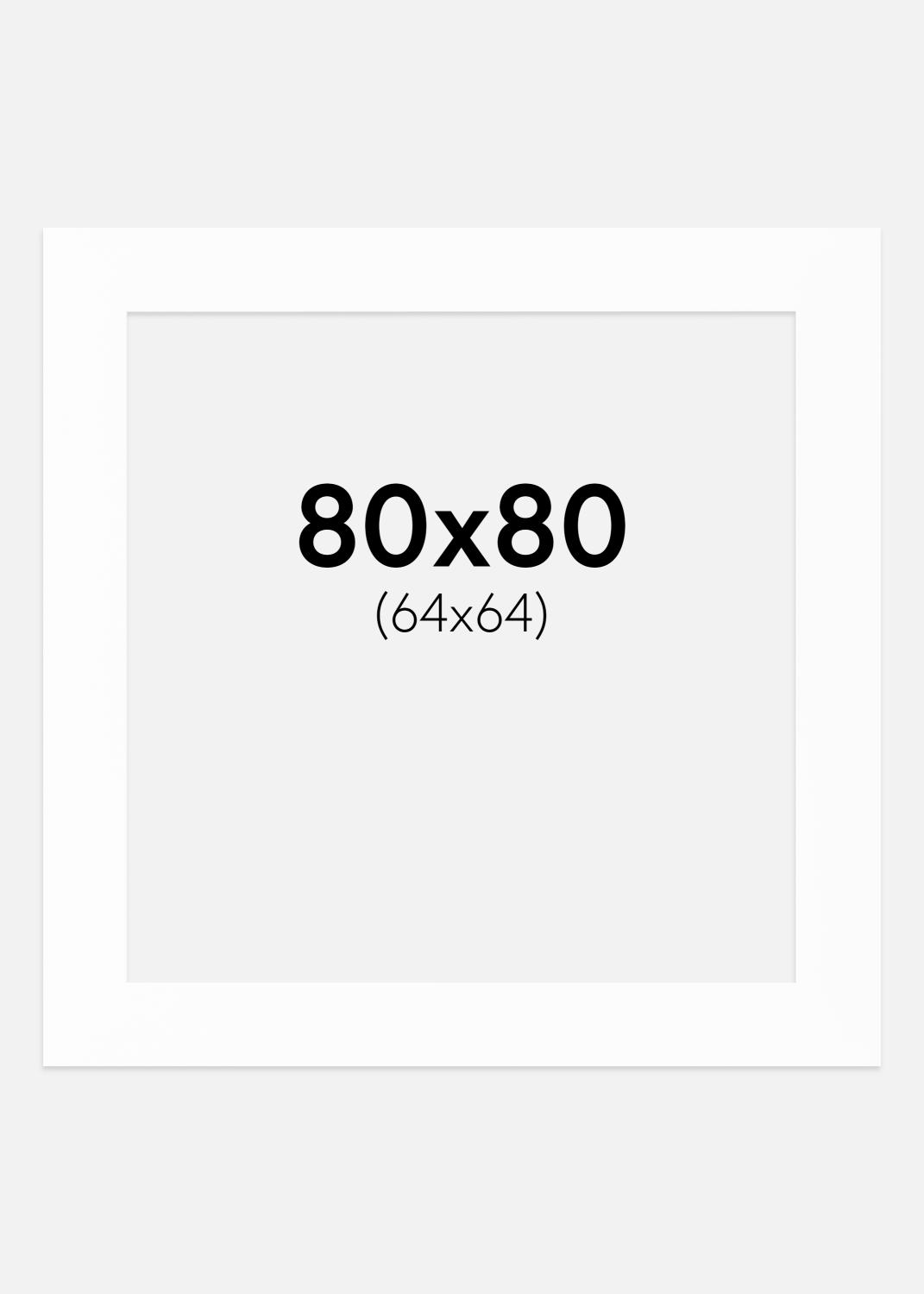 Product Image for Passepartout Weiß (weißer Kern) 80x80 cm (64x64)