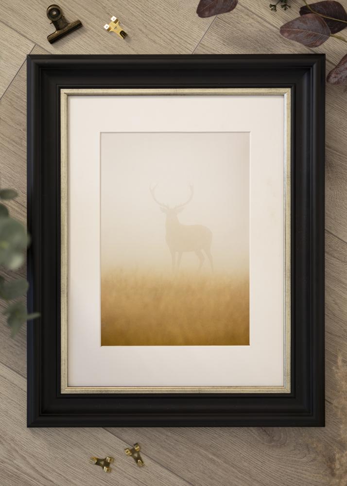 Ramverkstad Rahmen Mora Premium Schwarz-Silber - Größe nach Wunsch