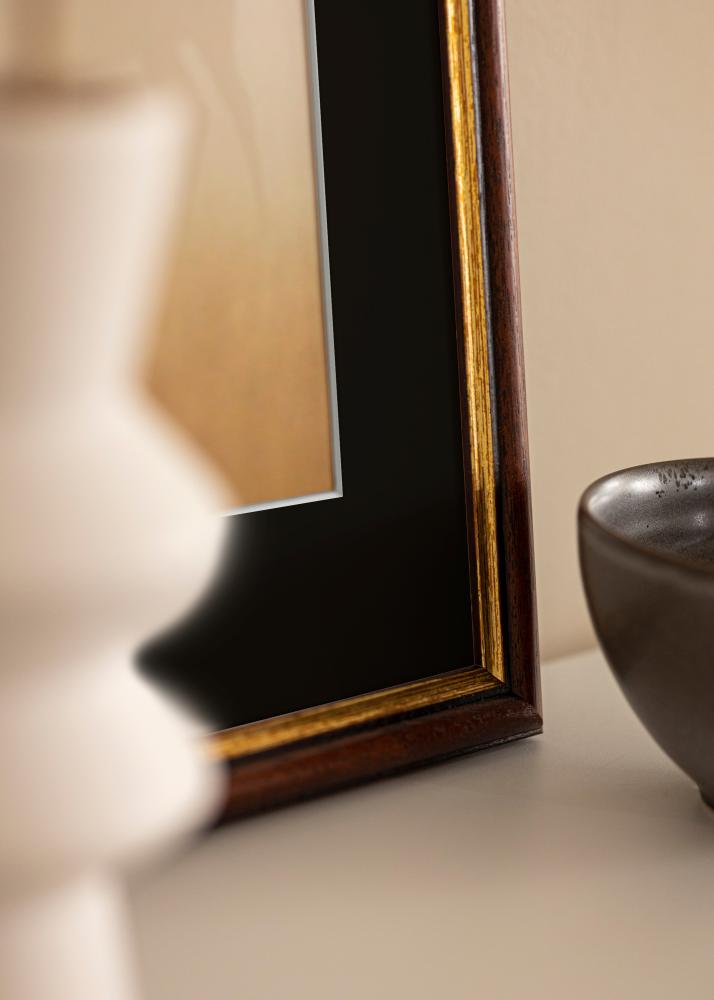 Ram med passepartou Rahmen Siljan Braun 13x18 cm - Passepartout Schwarz 10x12 cm