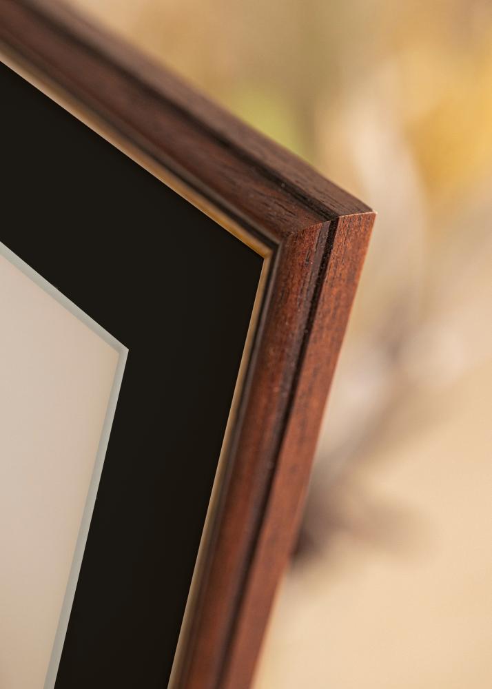 Ram med passepartou Rahmen Siljan Braun 13x18 cm - Passepartout Schwarz 10x12 cm