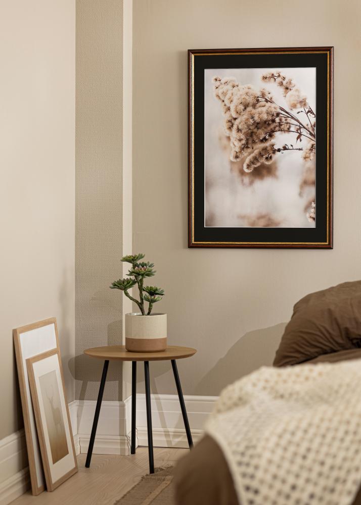 Ram med passepartou Rahmen Siljan Braun 13x18 cm - Passepartout Schwarz 10x12 cm