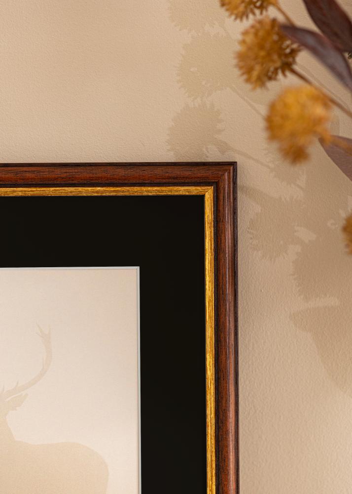 Ram med passepartou Rahmen Siljan Braun 13x18 cm - Passepartout Schwarz 10x12 cm