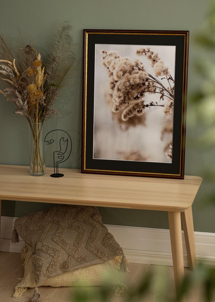 Ram med passepartou Rahmen Siljan Braun 13x18 cm - Passepartout Schwarz 10x12 cm