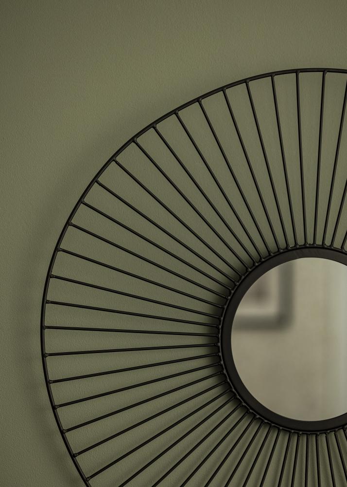 KAILA KAILA Runder Spiegel Lines - Schwarz 60 cm Ø