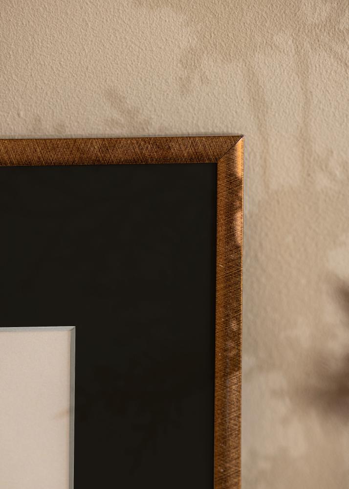 Ram med passepartou Rahmen New Lifestyle Bronze 70x100 cm - Passepartout Schwarz 62x85 cm