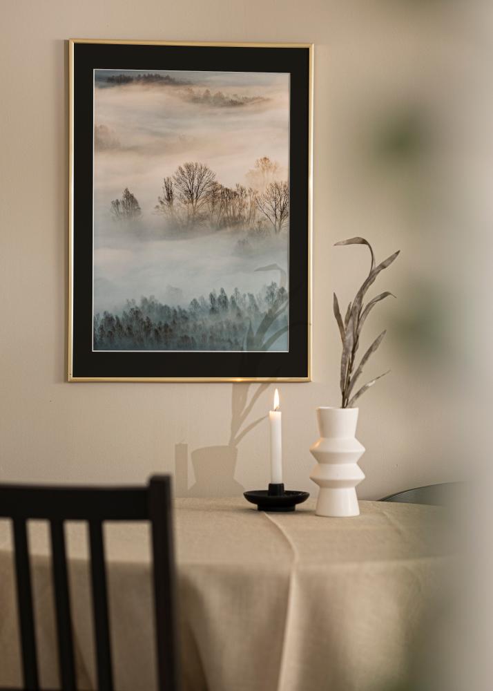 Ram med passepartou Rahmen New Lifestyle Gold 30x40 cm - Passepartout Schwarz 18x27 cm