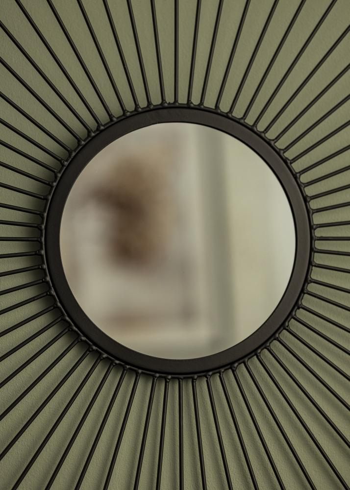 KAILA KAILA Runder Spiegel Lines - Schwarz 60 cm Ø