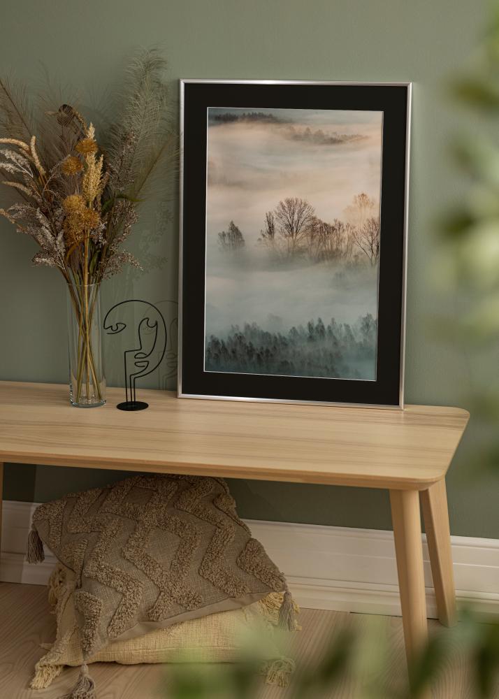 Ram med passepartou Rahmen New Lifestyle Silber 30x40 cm - Passepartout Schwarz 18x27 cm