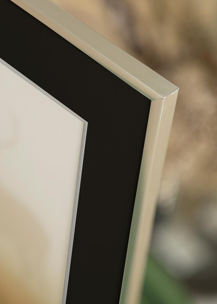 Ram med passepartou Rahmen New Lifestyle Silber 30x40 cm - Passepartout Schwarz 18x27 cm