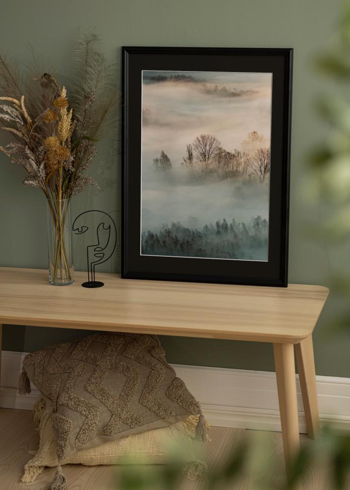 Ram med passepartou Rahmen Siljan Schwarz 70x90 cm - Passepartout Schwarz 60x80 cm