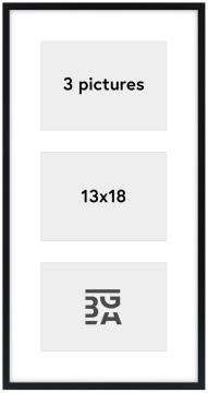 Galleri 1 Edsbyn Collage-Rahmen IX Schwarz - 3 Bilder (13x18 cm)