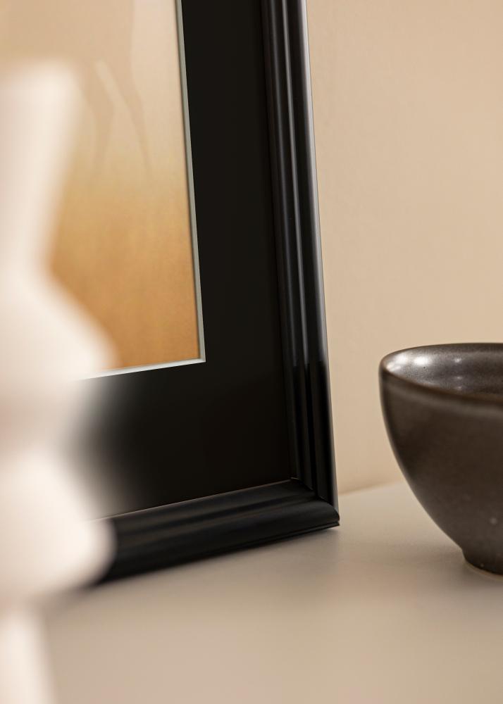 Ram med passepartou Rahmen Siljan Schwarz 70x90 cm - Passepartout Schwarz 60x80 cm