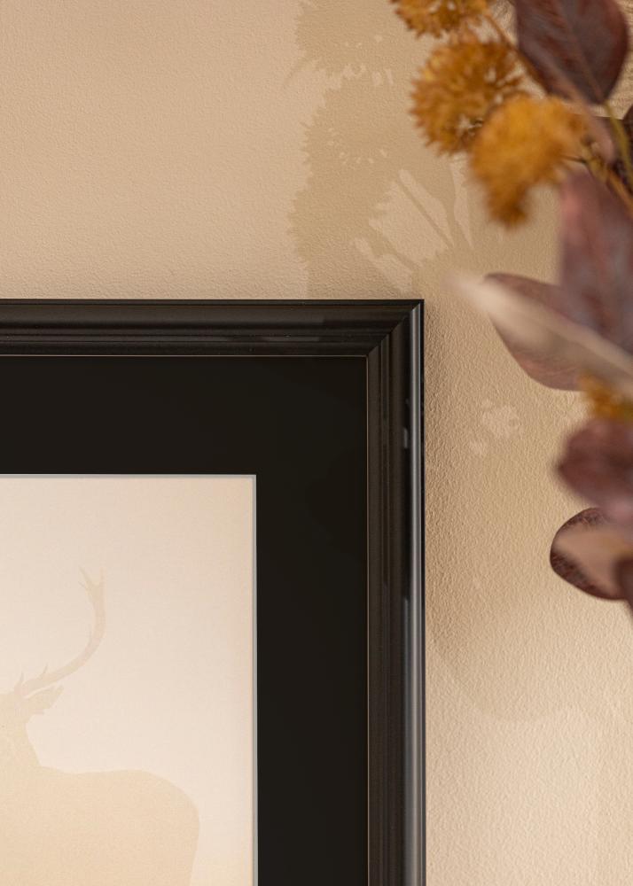 Ram med passepartou Rahmen Siljan Schwarz 70x90 cm - Passepartout Schwarz 60x80 cm
