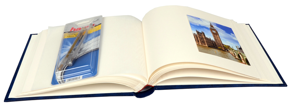 Henzo Henzo Basic Line Fotoalbum Blau - 25x24 cm (60 weiße Seiten / 30 Blatt)