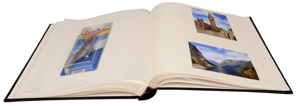 Henzo Henzo Basic Line Fotoalbum Schwarz - 30x36 cm (80 weiße Seiten / 40 Blatt)