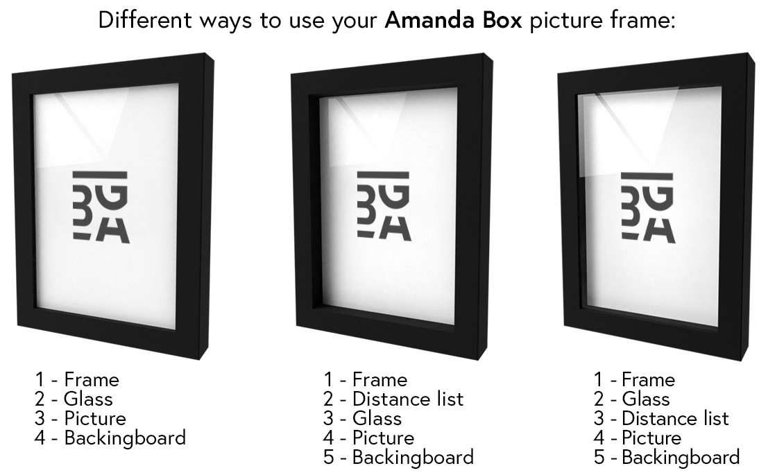Artlink Rahmen Amanda Box Acrylglas Schwarz 80x120 cm